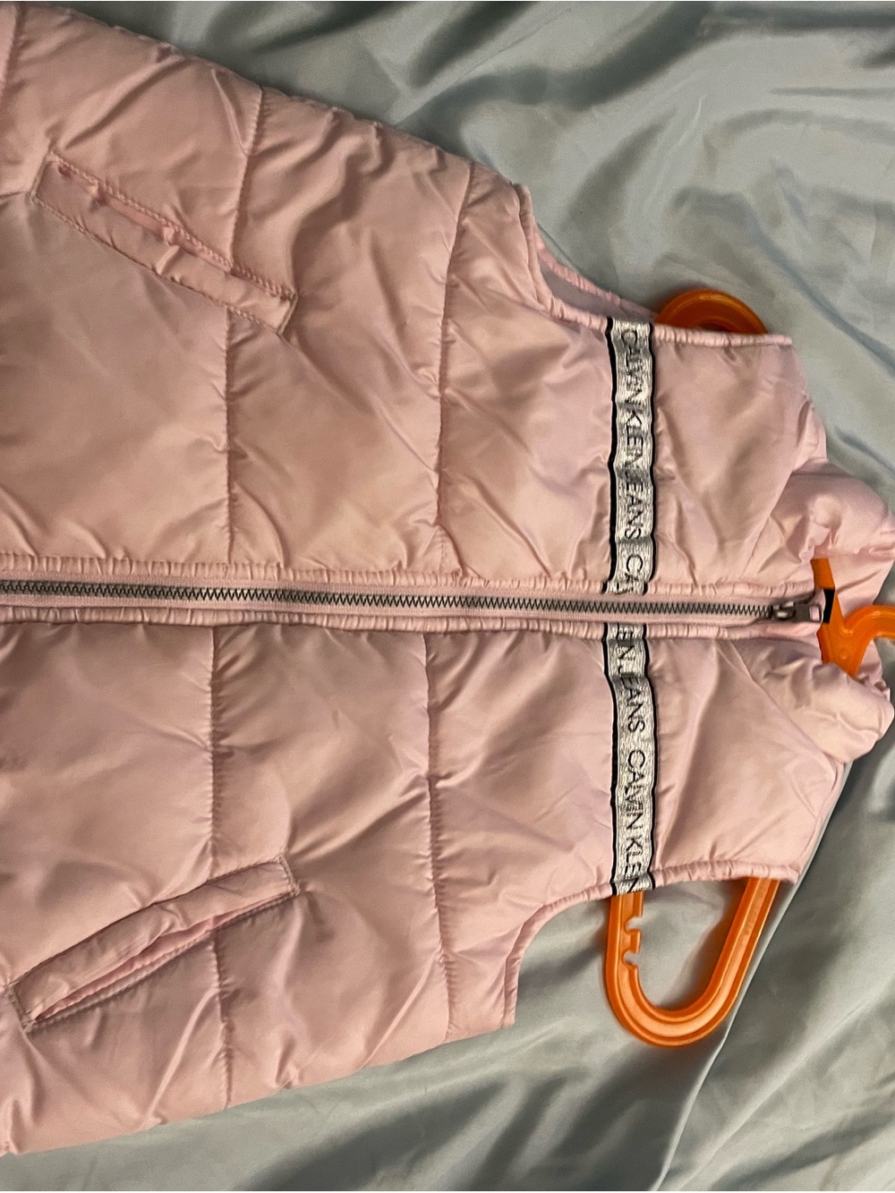 Calvin Klein Light Pink Quilted Puffer Vest for Kids